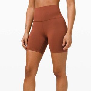 Lululemon wunder train 6 inch bike short in burnt Orange/brown/copper size 4